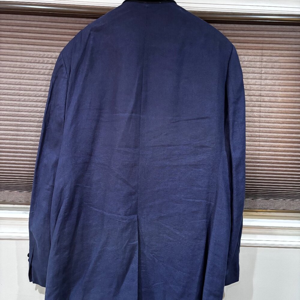 Lauren Ralph Lauren Blazer Mens Navy 100% Linen 48 Long - Picture 13 of 15
